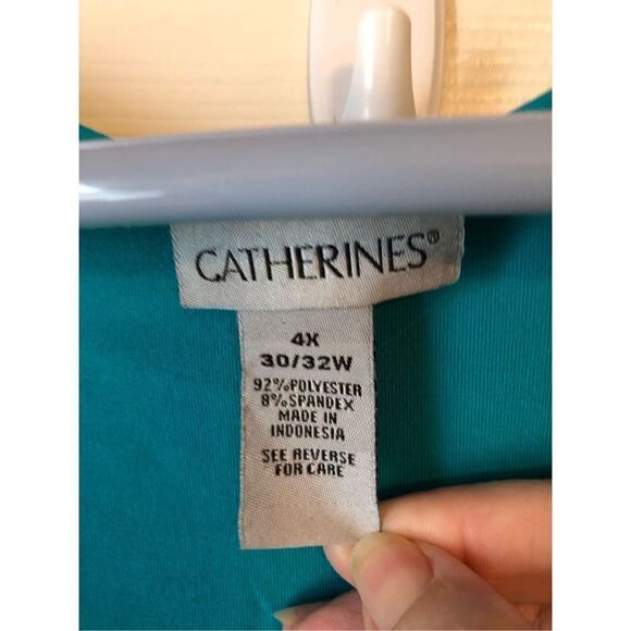 Catherine’s Polyester Teal Tank 4X - Picture 3 of 7